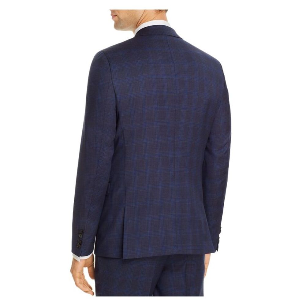 HUGO BOSS Mens Navy Check Extra Slim Fit Suit Separate Blazer Jacket 40R - Picture 2 of 3